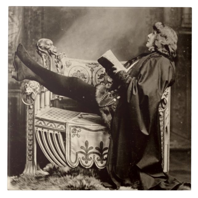 Carreau Sarah Bernhardt (1844-1923) comme Hamlet dans le (Devant)