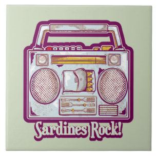 Carreau Sardines amusantes en chaîne stéréo