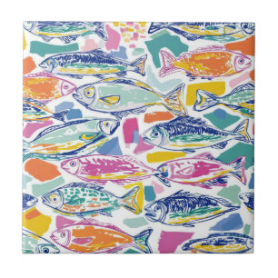 Carreau Sardines Colorés Motif Sans Couture (2)