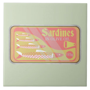 Carreau Sardines en style poster rétro