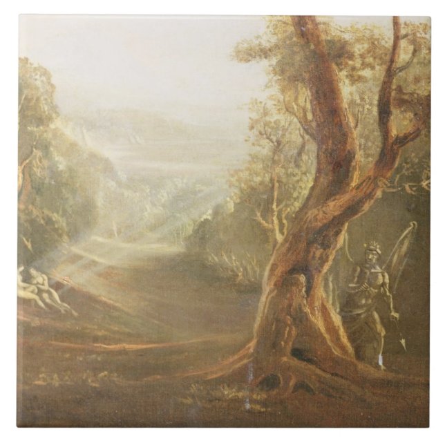 Carreau Satan contemplant Adam et Ève dans le paradis, de (Devant)