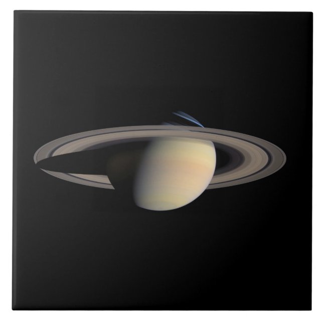 Carreau Saturne éclairée par le soleil, planète géante gaz (Devant)