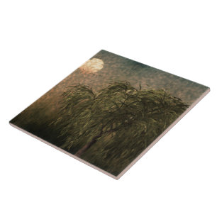 Carreau Saule au coucher du soleil