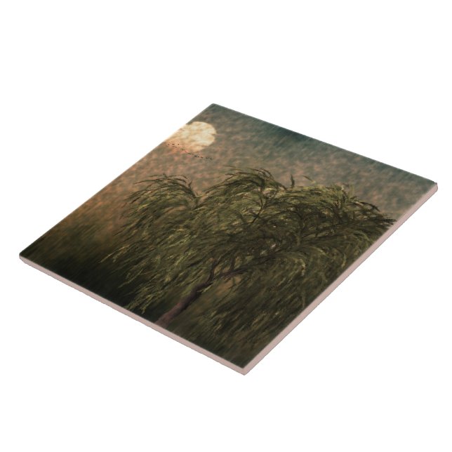 Carreau Saule au coucher du soleil (Côté)