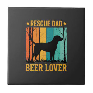 Carreau Sauver Papa Amateur de Bière Chien Vintage