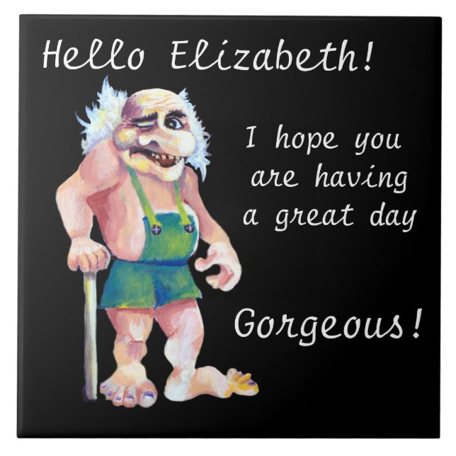 Carreau Scandinave drôle à l'air amoureux Troll (Devant)