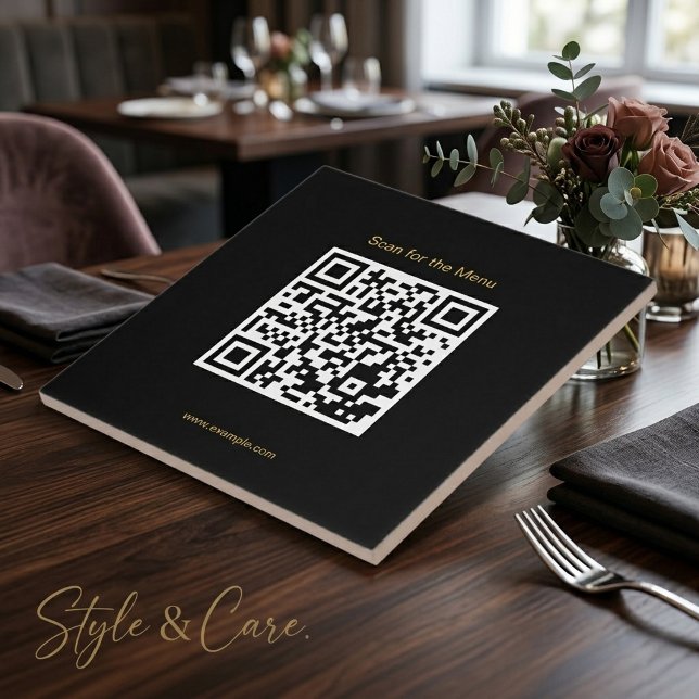 Carreau Scanner le code QR en céramique élégant pour le me (Scan for the Menu Stylish QR Code Ceramic Tile)