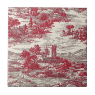 Carreau Scène de campagne en toile rouge