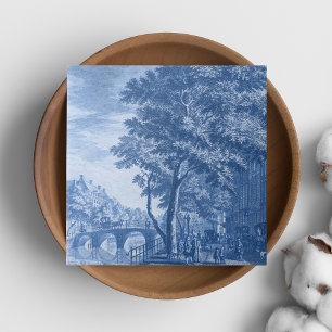 Carreau Scène de rue d'Amsterdam Repro Delft