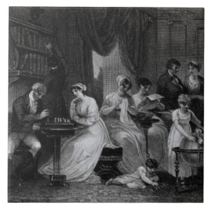 Carreau Scène de salon, "du jour social" par Peter
