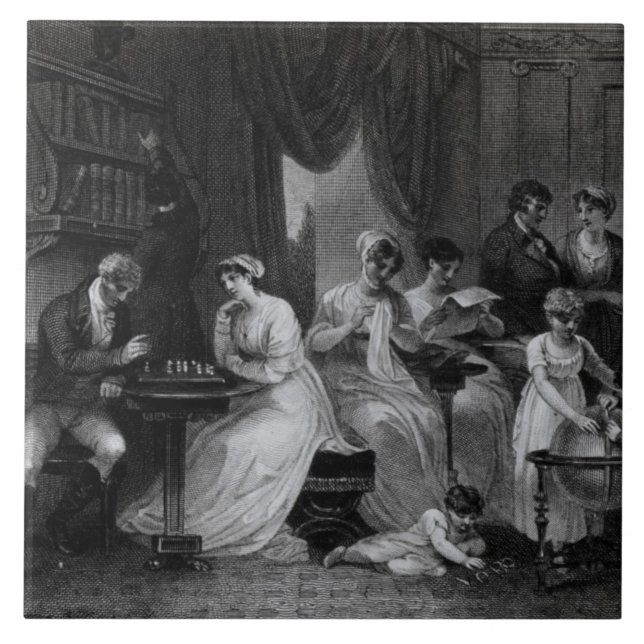 Carreau Scène de salon, "du jour social" par Peter (Devant)