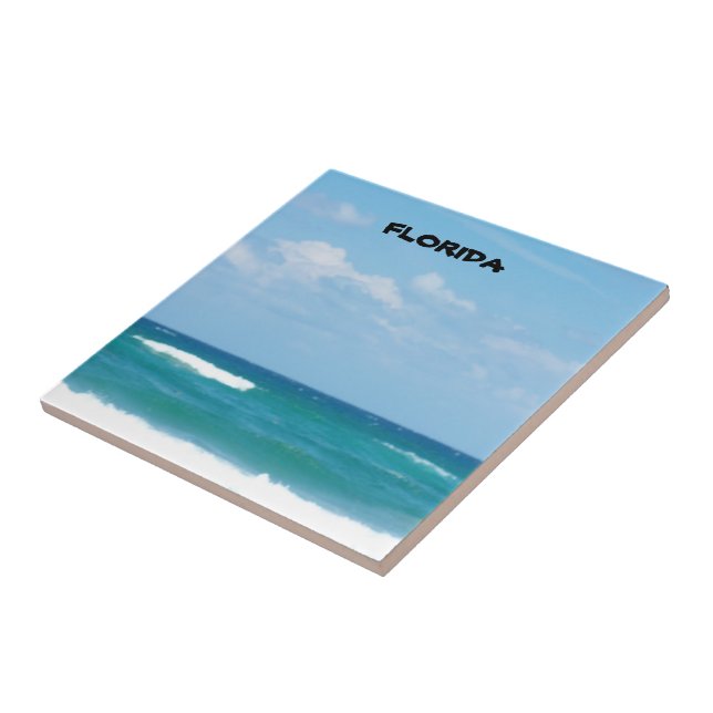Carreau Scène de vagues de l'océan turquoise de Floride (Côté)