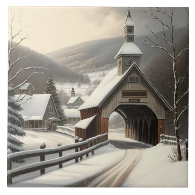 Carreau Scène d'hiver Carrelage en céramique (Devant)