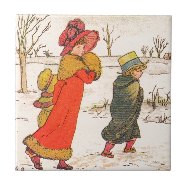 Carreau Scène d'hiver de Kate Greenaway (Devant)