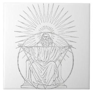 Carreau scène médiévale du Christ Roi
