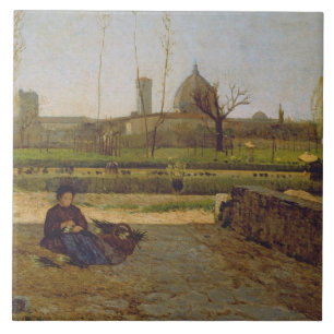 Carreau Scène quotidienne, près de Florence, c.1865