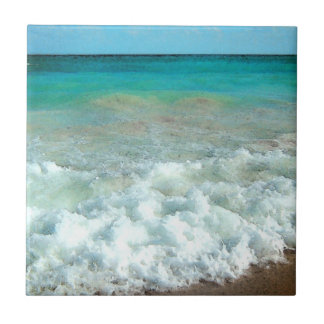 Carreau Scène vibrante d'aquarelle de plage