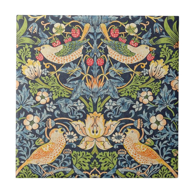 Carreau Schéma floral William Morris Strawberry Thief (Devant)