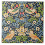 Carreau Schéma floral William Morris Strawberry Thief<br><div class="desc">Carrelage en céramique Motif de la fraise William Morris Thief</div>