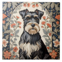 Schnauzer élégant motif floral inspiré de William 