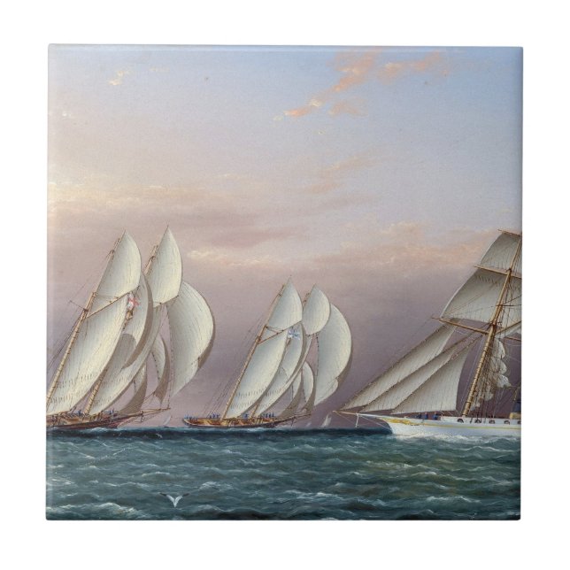Carreau Schooners Dreadnought et Columbia 1870 (Devant)
