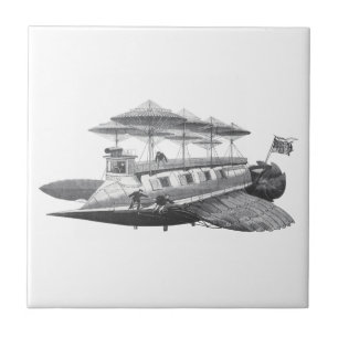 Carreau Science-fiction Steampunk vintage Éclipse de dirig