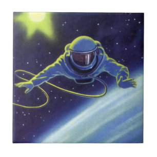 Carreau Science-fiction vintage Astronaute en sortie dans 