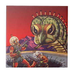 Carreau Science-fiction vintage Géant mille-pattes Insecte