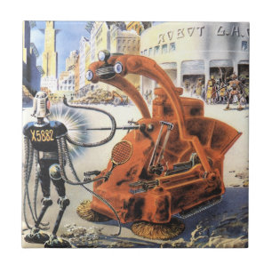 Carreau Science-fiction vintage Guerres extraterrestres Vi