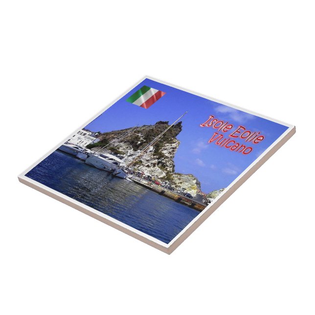 Carreau SCL035 ÎLES AEOLIENNES, Volcano, Sicile. (Côté)