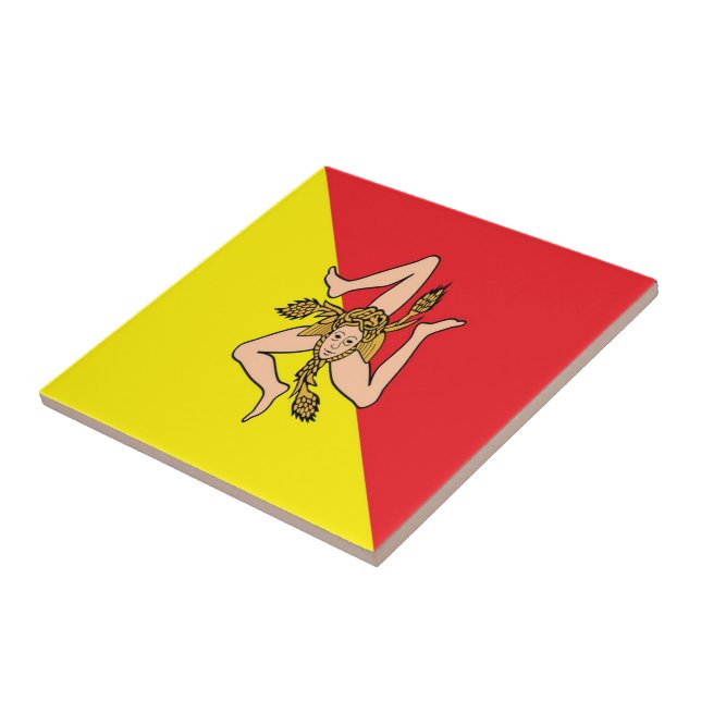 Carreau SCL082 SICILIAN FLAG, Sicile, Italie, (Côté)