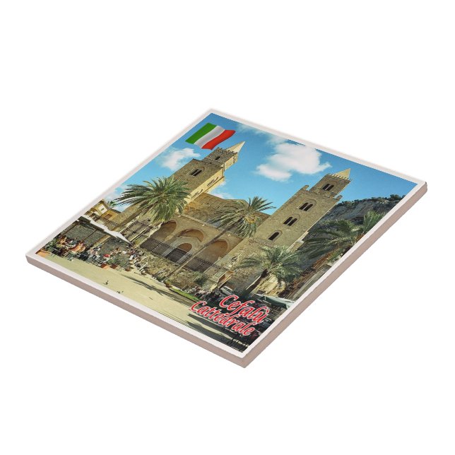Carreau SCL085 Cathédrale CEFALU, Sicile, Italie, (Côté)