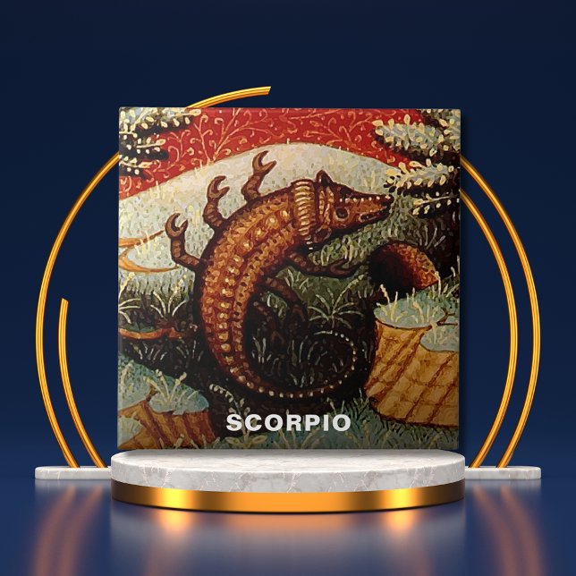 Carreau Scorpio Scorpion signe Zodiac Anniversaire (Scorpio the Scorpion Zodiac Sign Birthday Ceramic Tile)