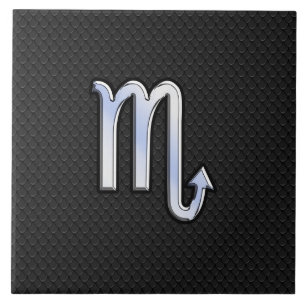 Carreau Scorpio Zodiac Chrome Comme Symbole Serpent Noir D