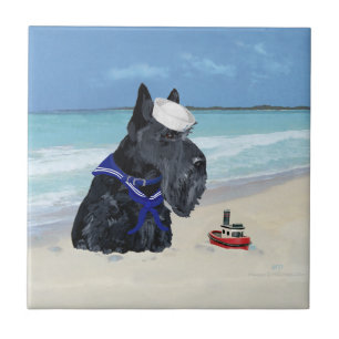 Carreau Scottie à la plage