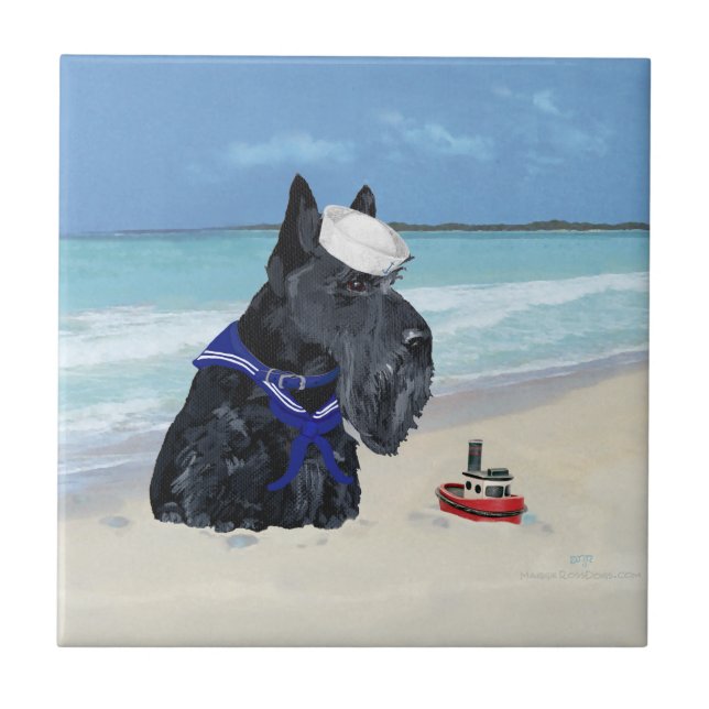 Carreau Scottie à la plage (Devant)