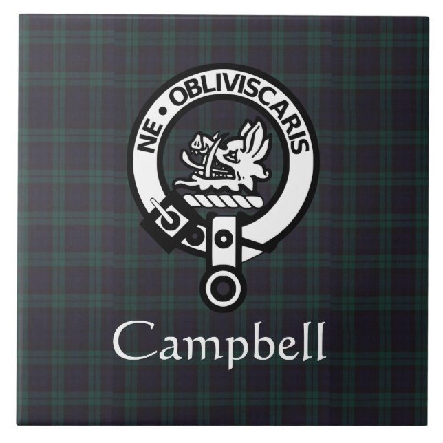 Carreau Scottish Campbell Crest Badge & Tartan (Devant)