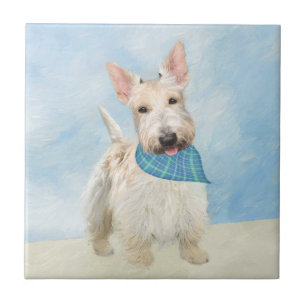 Carreau Scottish Terrier Wheaten Dog Painting Art original