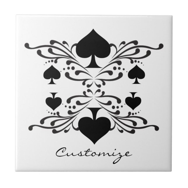 Carreau Scroll de style tatouage Black Spades Thunder_Cove (Devant)