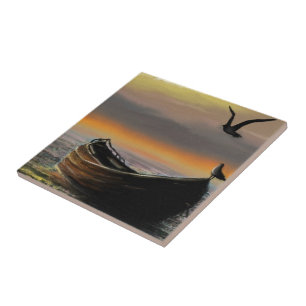 Carreau Sea Calmness Ceramic Tile Watercolor