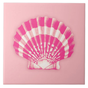 Carreau Sea Shell - rose fuchsia et blanc