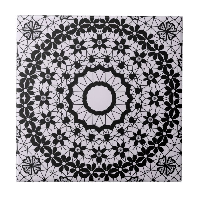 Carreau Seamless black lace lacy retro ornamental romantic (Devant)
