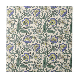 Carreau Seamless blue, yellow, and white floral pattern 