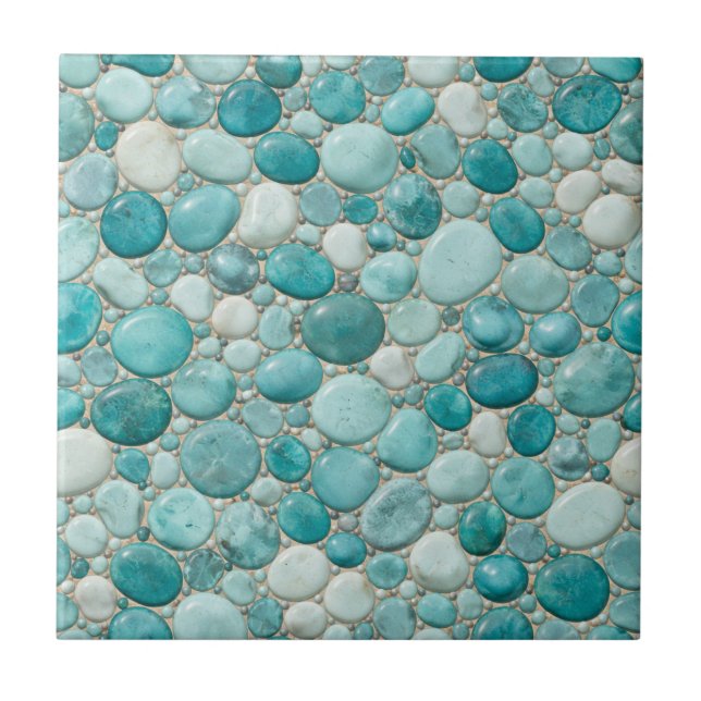 Carreau Seamless Ceramic Tile – Realistic 3D Pebble Design (Devant)