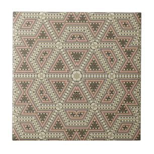 Carreau Seamless mosaic abstract kaleidoscope beige triang