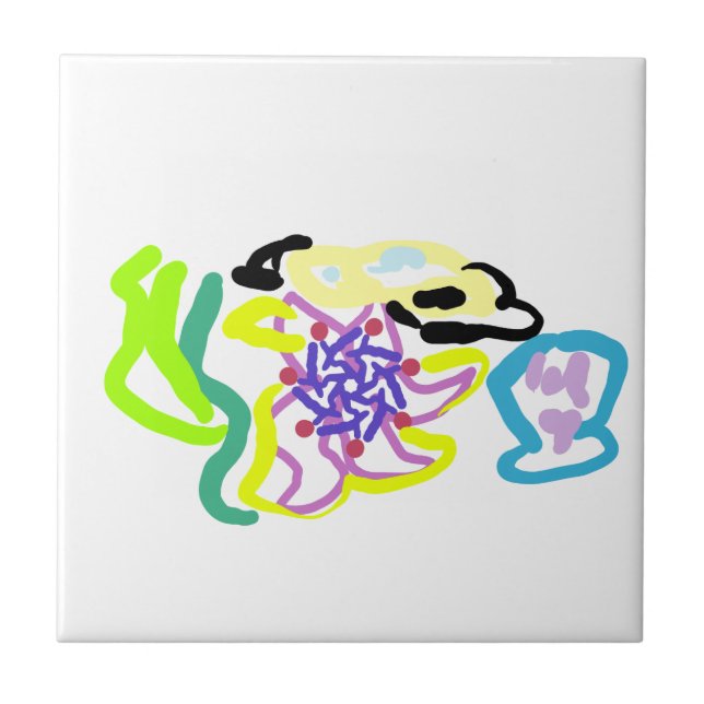 Carreau Seashell and starfish (Devant)