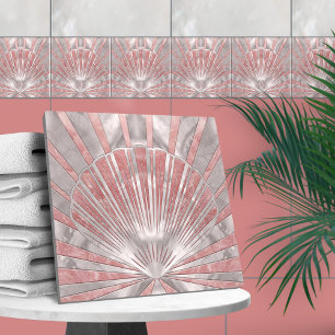 Carreau Seashell Art Déco -Quartz Rose et Pearl