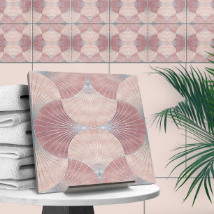 Carreau Seashell Art Deco - Rose et perle