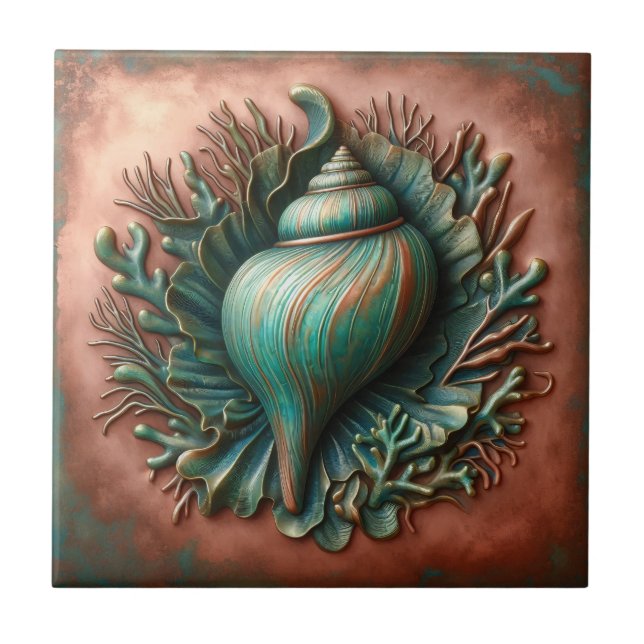 Carreau Seashell Copper et Patina Beach House (Devant)