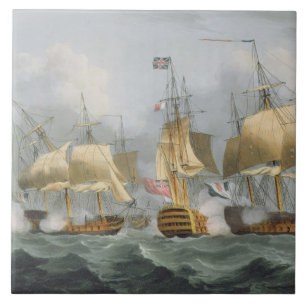 Carreau Seigneur Howe dans la Reine Charlotte, cassant